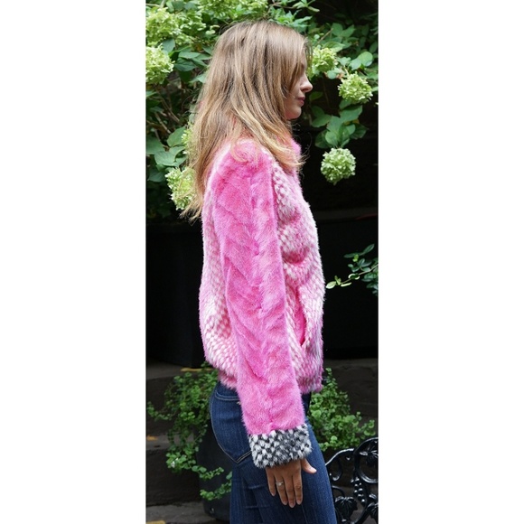 White Mink Jacket Checker Board - Picture 4 of 4